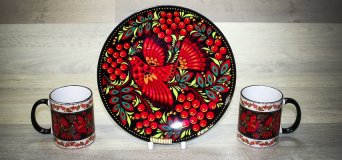 Тарелки и кружки в русском стиле. Санкт-Петербург. Сублимационная печать. Бюджетная альтернатива сувенирам ручной работы Тарелка керамическая Луга хохлома сублимация